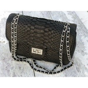 Flap Python Snake Exotic Leather Shoulder/Crossbody Modern Classic Sling Bag